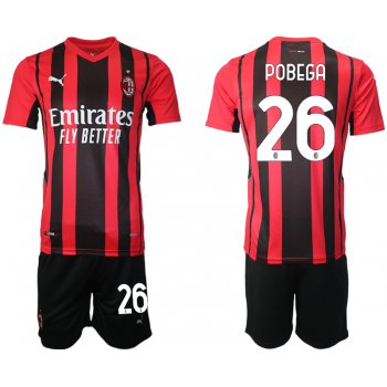 Men 2021-2022 Club AC Milan home red 26 Soccer Jersey