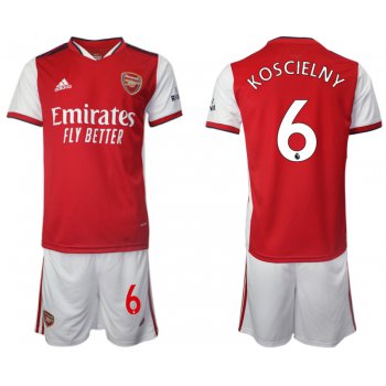 Men 2021-2022 Club Arsenal home red 6 Soccer Jersey
