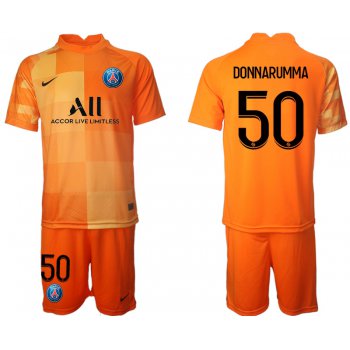 Men 2021-2022 Club Paris St German orange red goalkeeper 50 Soccer Jersey