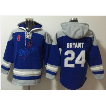 Men's Los Angeles Dodgers #8 #24 Kobe Bryant Blue Ageless Must Have Lace Up Pullover Hoodie