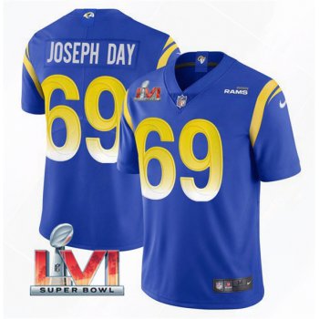 Men's Los Angeles Rams #69 Sebastian Joseph-Day 2022 Royal Super Bowl LVI Vapor Limited Stitched Jersey