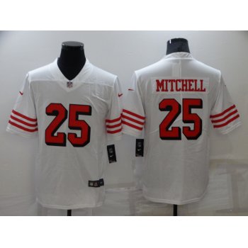 Nike San Francisco 49ers #25 Elijah Mitchell White Color Rush Vapor Limited Jersey