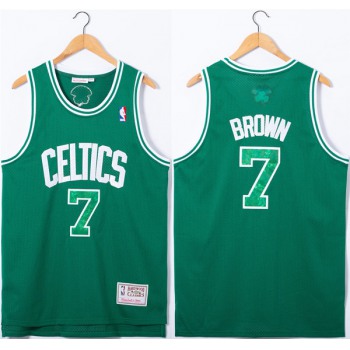 Men's Boston Celtics #7 Jaylen Brown Green Stitched Jersey