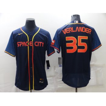 Men's Houston Astros #35 Justin Verlander 2022 Navy City Connect Flex Base Stitched Baseball Jersey