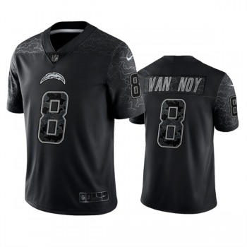 Men's Los Angeles Chargers #8 Kyle Van Noy Black Reflective Limited Stitched Football Jersey