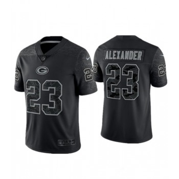 Men's Green Bay Packers #23 Jaire Alexander Black Reflective Limited Stitched Football Jersey