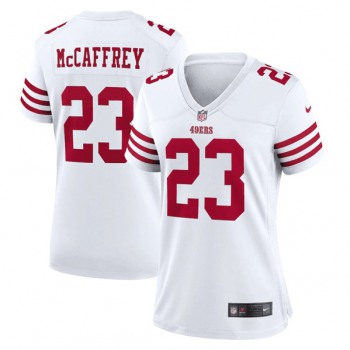 Women's NFL San Francisco 49ers #23 Christian McCaffrey White Stitched Game Jersey(Run Small)