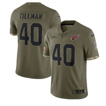 Men's Arizona Cardinals #40 Pat Tillman 2022 Olive Salute To Service Limited Stitched Jersey