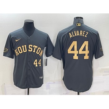 Men's Houston Astros #44 Yordan Alvarez Number Grey 2022 All Star Stitched Cool Base Nike Jersey