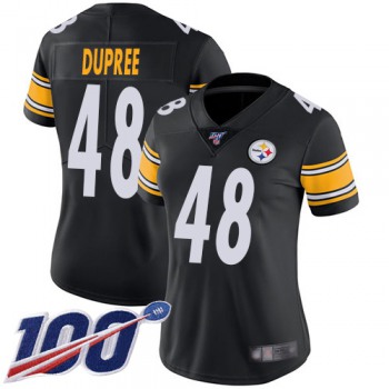 Nike Steelers #48 Bud Dupree Black Team Color Women's Stitched NFL 100th Season Vapor Limited Jersey