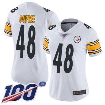 Nike Steelers #48 Bud Dupree White Women's Stitched NFL 100th Season Vapor Limited Jersey