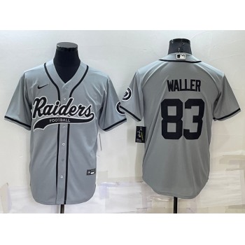 Men's Las Vegas Raiders #83 Darren Waller Grey Stitched MLB Cool Base Nike Baseball Jersey