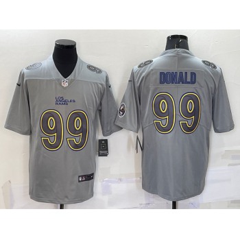 Men's Los Angeles Rams #99 Aaron Donald LOGO Grey Atmosphere Fashion Vapor Untouchable Stitched Limited Jersey