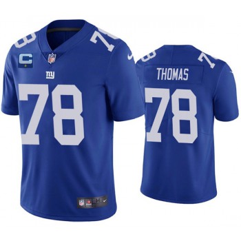 Men's New York Giants #78 Andrew Thomas Blue With C Patch Vapor Untouchable Limited Stitched Jersey