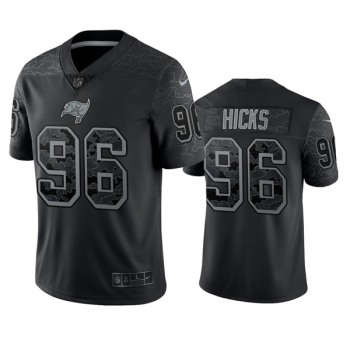Men's Tampa Bay Buccaneers #96 Akiem Hicks Black Reflective Limited Stitched Jersey