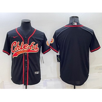 Men's Kansas City Chiefs Blank Black Stitched MLB Cool Base Nike Baseball Jersey
