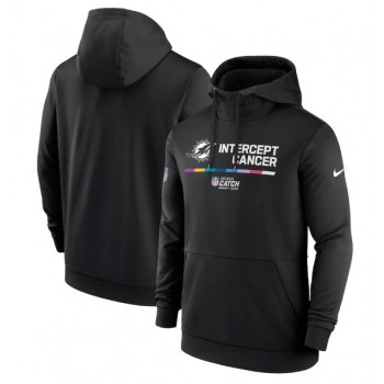 Men's Miami Dolphins 2022 Black Crucial Catch Therma Performance Pullover Hoodie