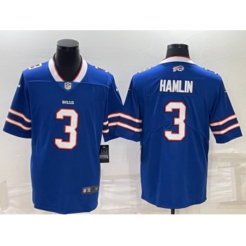 Men's Buffalo Bills #3 Damar Hamlin Blue Vapor Untouchable Limited Stitched Jersey
