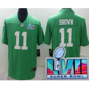 Men's Philadelphia Eagles #11 AJ Brown Limited Green Rush Super Bowl LVII Vapor Jersey