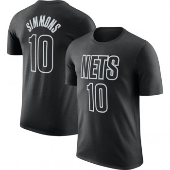 Men's Brooklyn Nets #10 Ben Simmons Black 2022-23 Statement Edition Name & Number T-Shirt