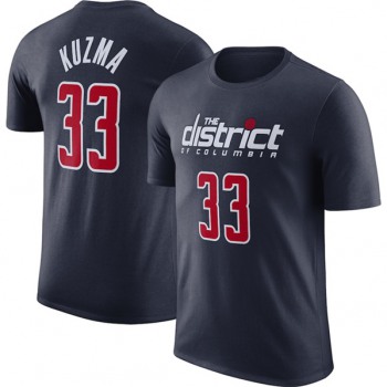Men's Washington Wizards #33 Kyle Kuzma Navy 2022-23 Statement Edition Name & Number T-Shirt