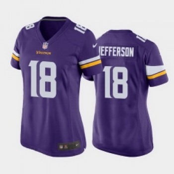 Women's Minnesota Vikings #18 Justin Jefferson Purple game jersey