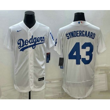 Men's Los Angeles Dodgers #43 Noah Syndergaard White Flex Base Stitched Baseball Jersey