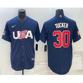 Men's USA Baseball #30 Kyle Tucker 2023 Navy World Baseball Classic Stitched Jerseys